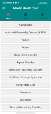 Mental Health Test android App screenshot 1