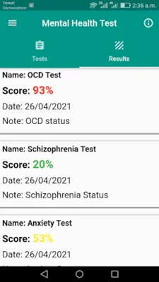 Mental Health Test android App screenshot 2